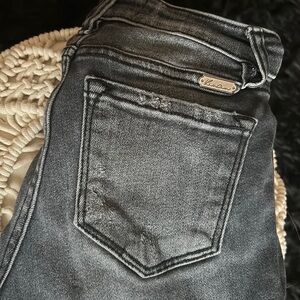 Size 24 black distressed KANCAN jeans